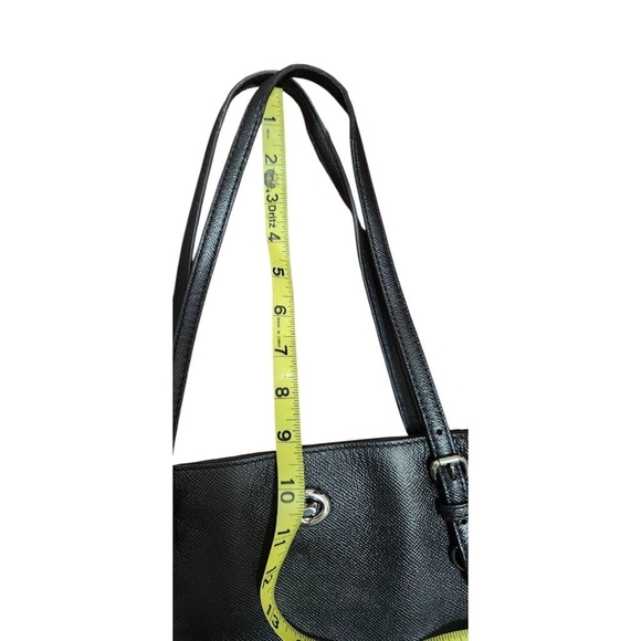 Coach Black Turn-Lock Saffiano Leather Tote Bag - Picture 15 of 16